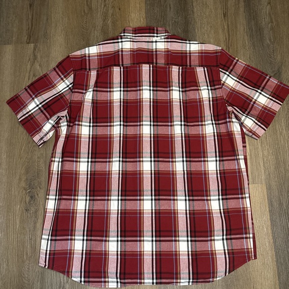 Carhartt Shirt Lot Of 2 Men XL Red Blue Plaid Relaxed Fit Short Sleeve Button Up - Picture 3 of 12